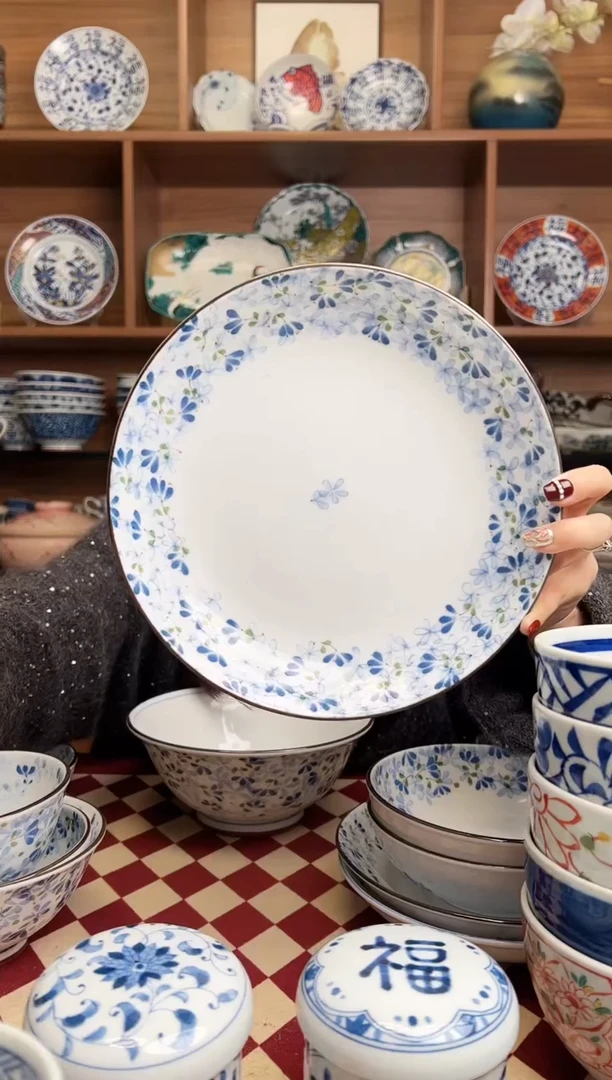 【闪购商品】瓷片光峰小蓝芽22cm深盘