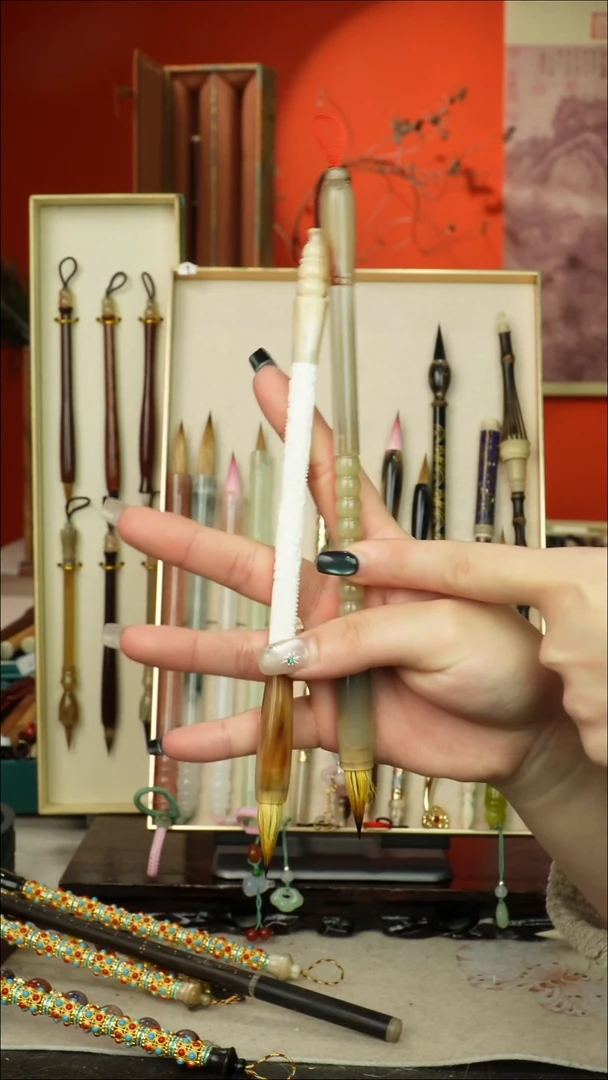 357号闪孤品高货毛笔链接 清水试笔 蘸墨不退