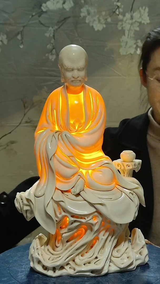 摆件德化瓷达摩造像高45 公分