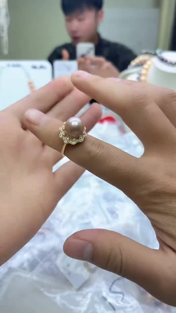 未镶嵌戒指淡水珍珠紫色系戒指
