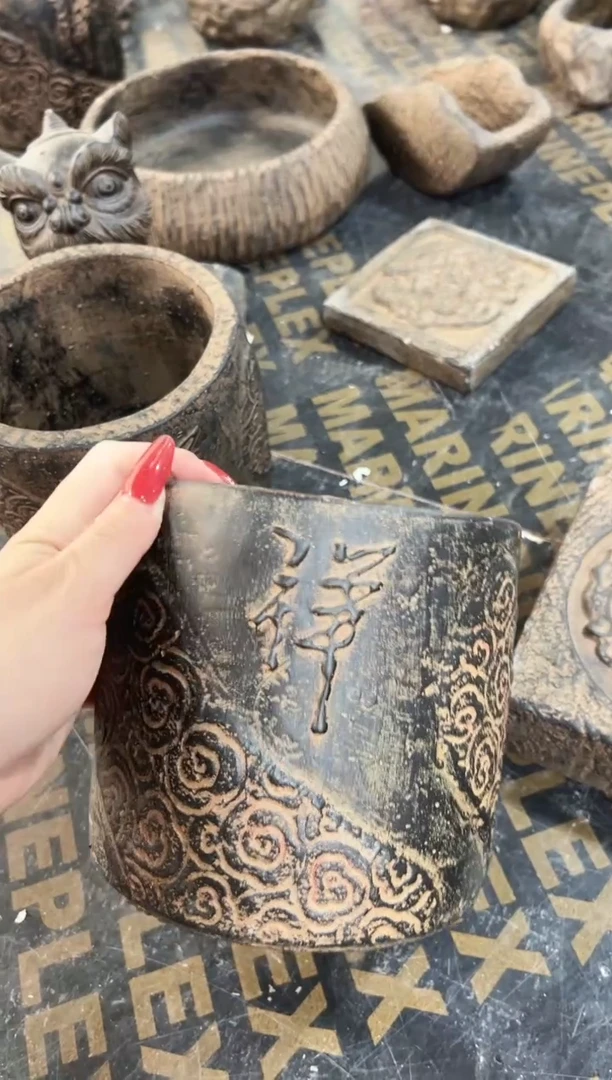 陶土【火山泥】禅字花盆