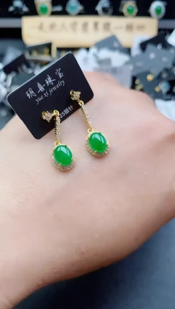 银S925镶嵌戒指翡翠1