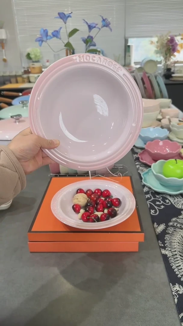 【闪购商品】瓷【2个装】樱花粉草帽盘-20cm