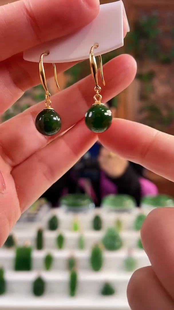 【闪购商品】和田玉耳钩银S925镶嵌经典耳钩