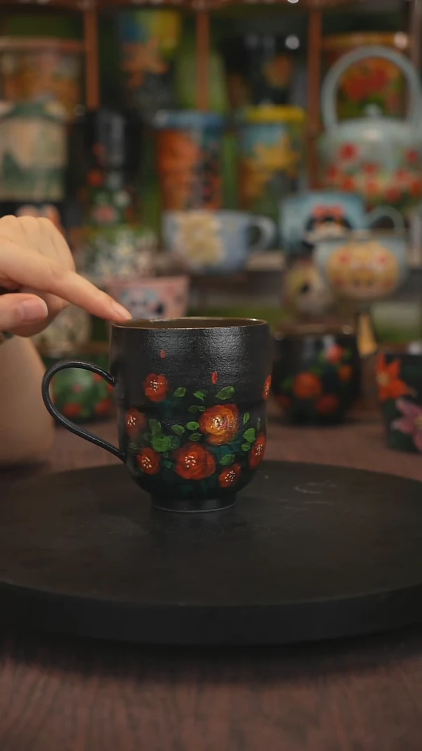 紫砂油画手绘釉下彩