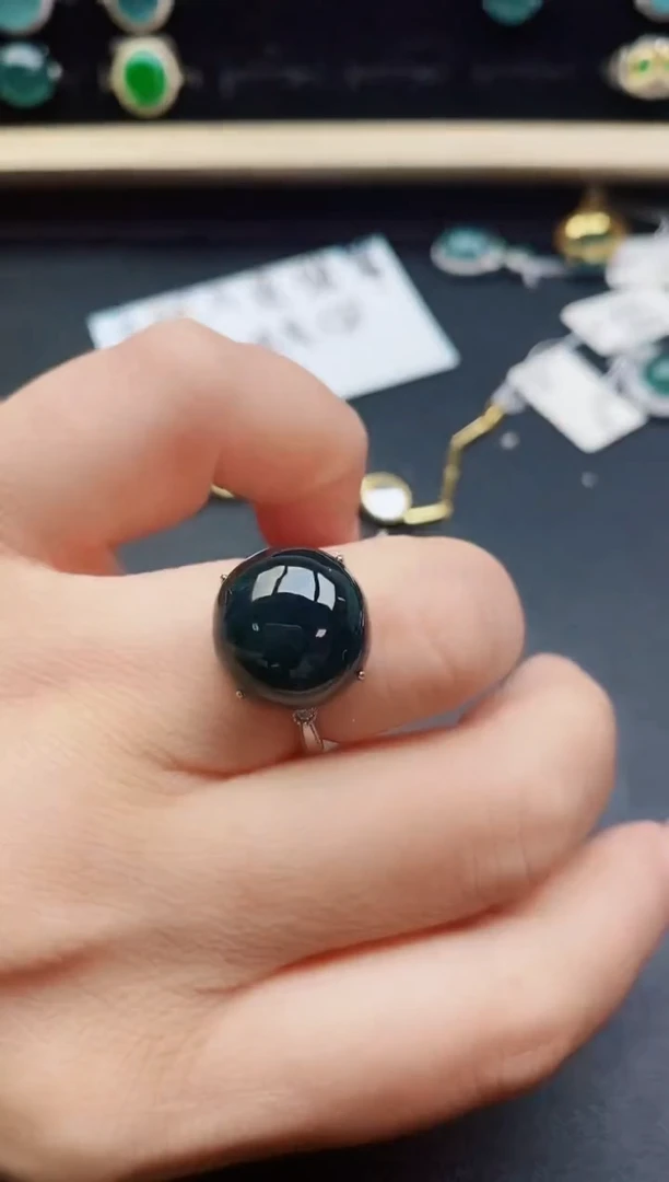 翡翠戒指银S925镶嵌321321