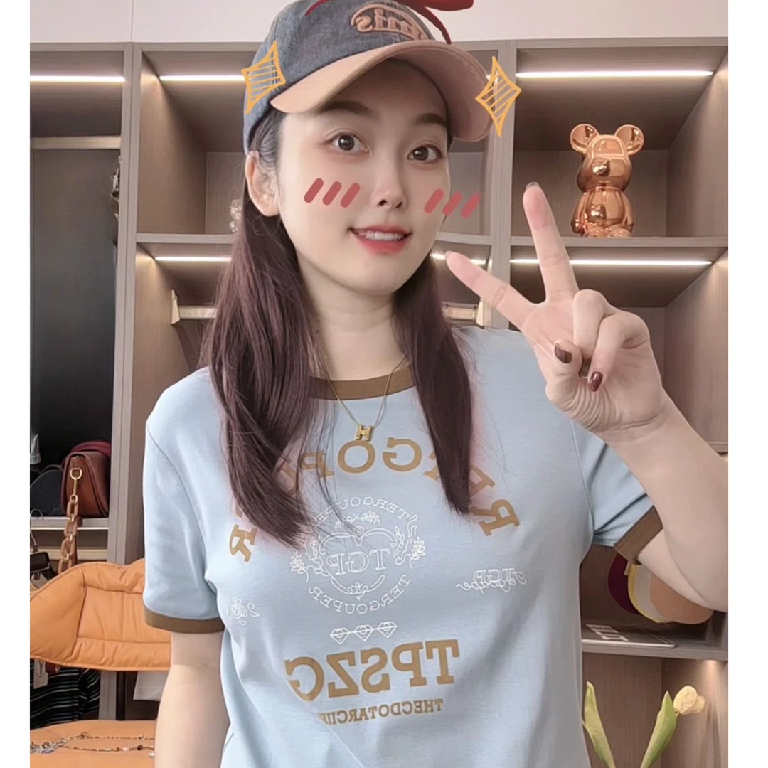 【植绒字母】设计感小众潮牌显瘦T恤字母棉上衣女