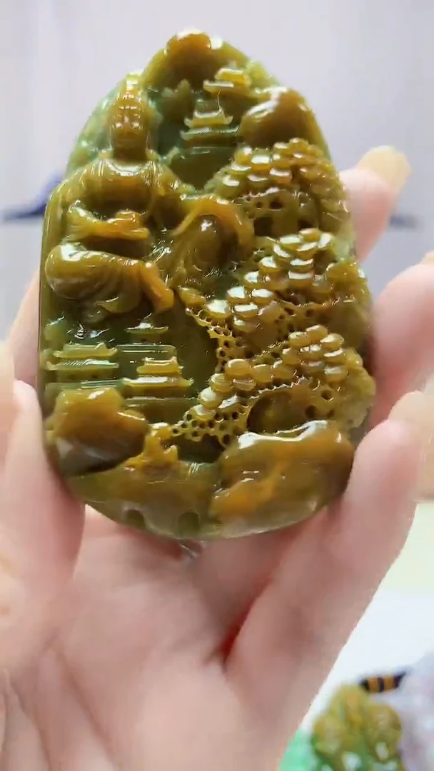 定制翡翠未镶嵌4969DD-毛货挂件93