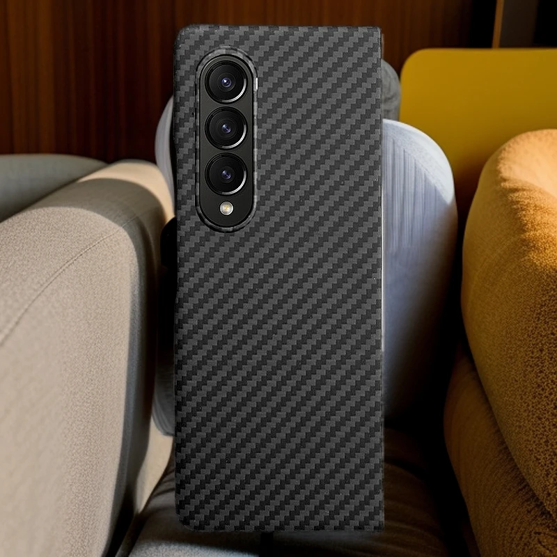 三星Fold4手机壳凯夫拉高档轻薄磨砂适用w23芳纶纤维Fold3硬壳W22