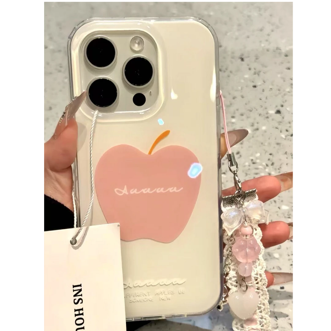 粉苹果适用iPhone16PRO手机壳华为oppo小米vivo新款软女防摔