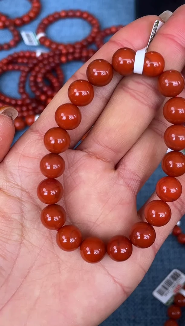 未镶嵌手串南红玛瑙N45凉山瓦西料原矿满色满肉正色柿子单圈