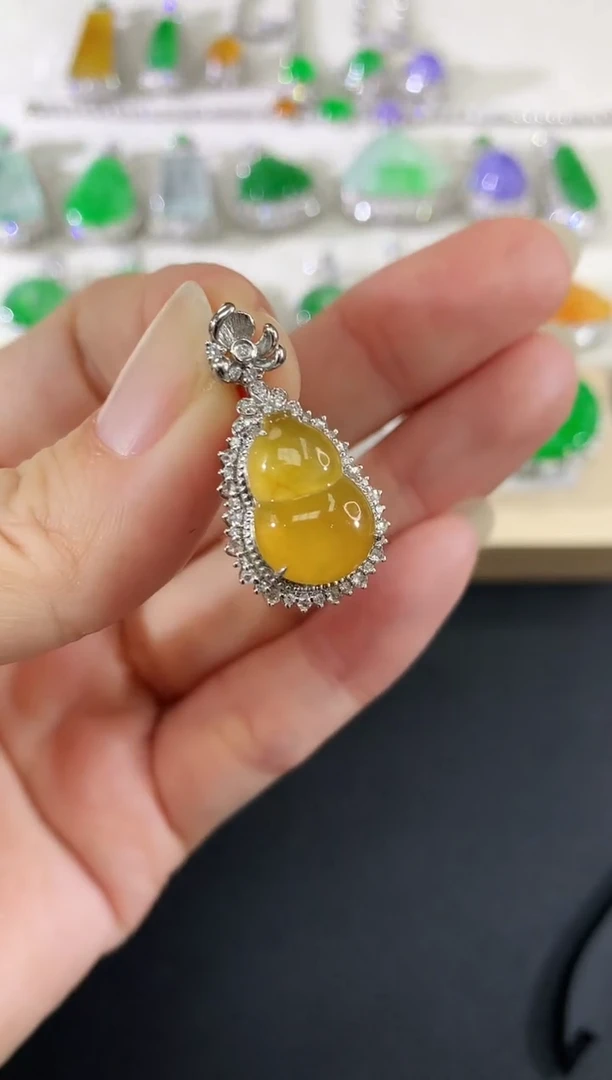 吊坠(不含链)18K金镶嵌翡翠67|7980