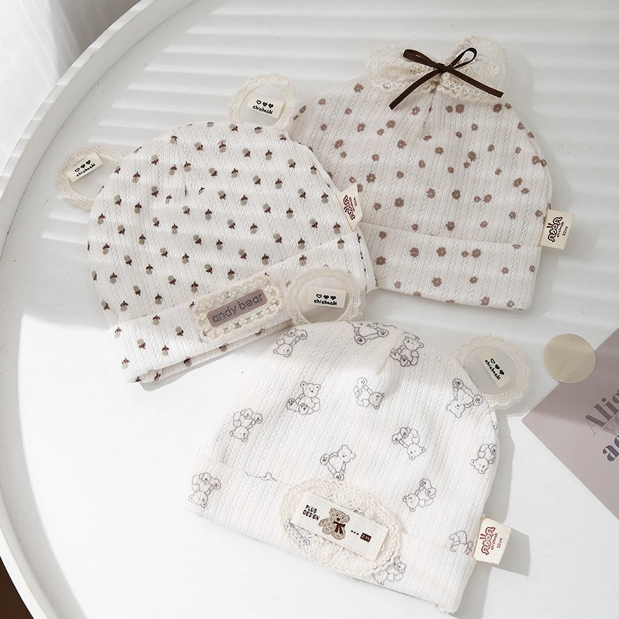 新生婴儿胎帽春秋季薄款超萌0-3月胎帽透气初生男女宝宝满月帽夏