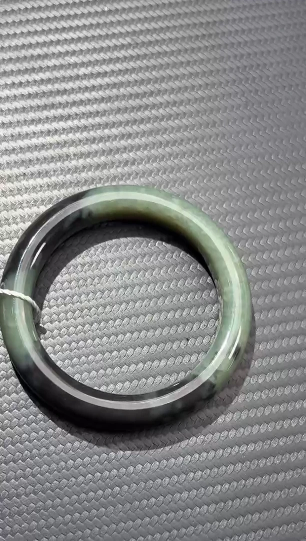 未镶嵌手镯和田玉若羌微色差聚墨青花54+手镯