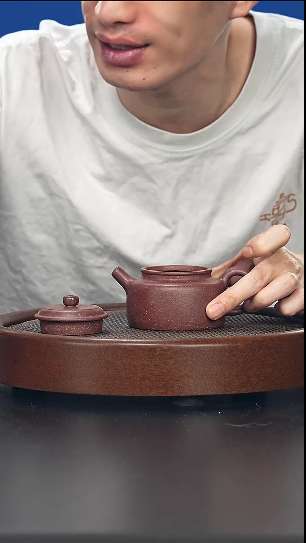 茶壶紫砂德中-紫玉金砂-全手工微微瑕-190cc