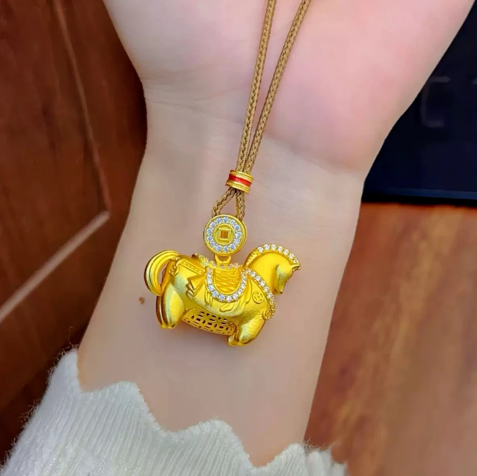 非金属布艺吊坠 敦煌的礼物-马上有钱铜钱马