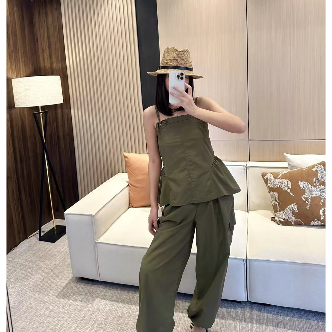 【小婉】碧影沁柔 夏季韩版休闲时髦洋气减龄设计感套装