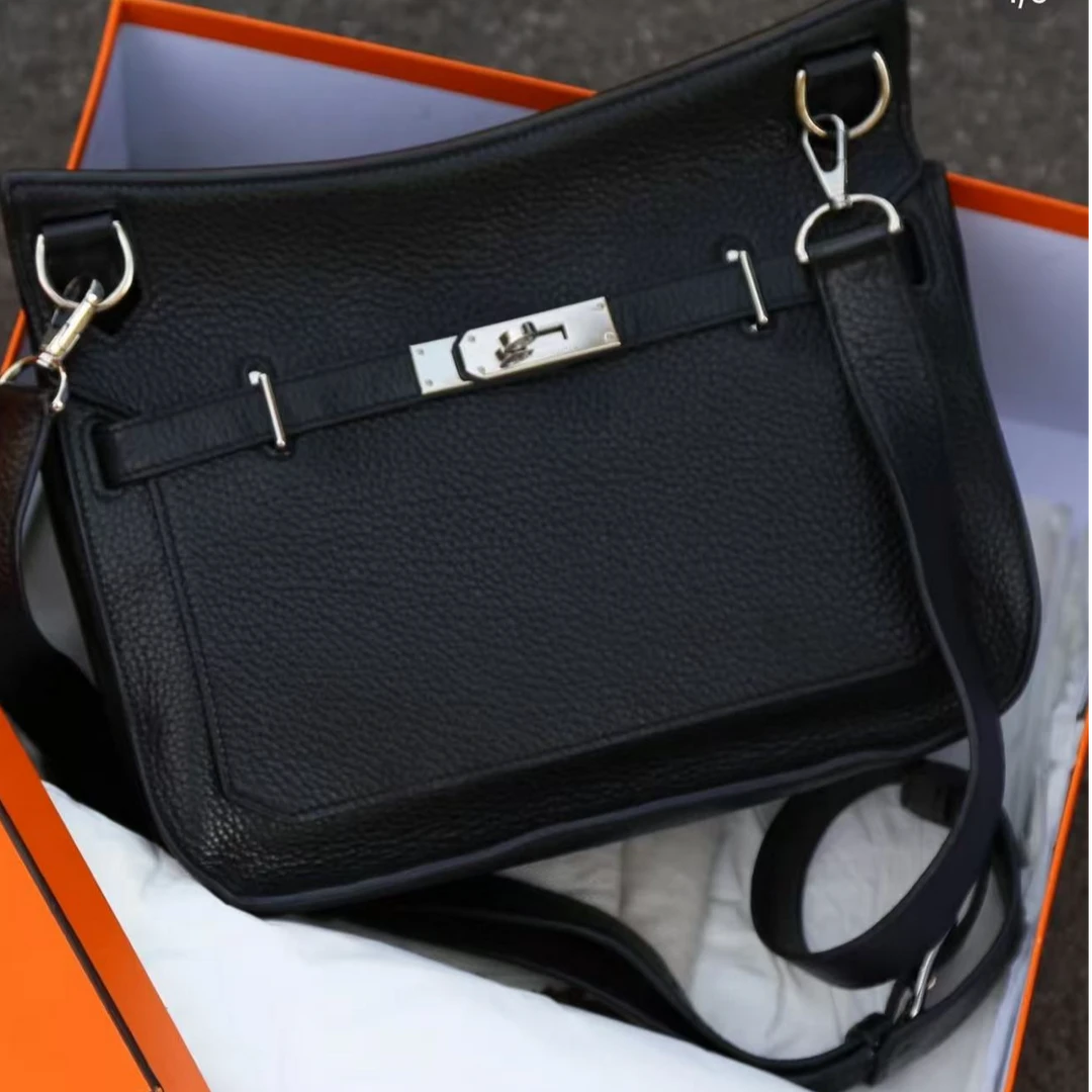 99新 Hermes/爱马仕 HZ爱马仕吉普赛34黑银TC框n单肩包