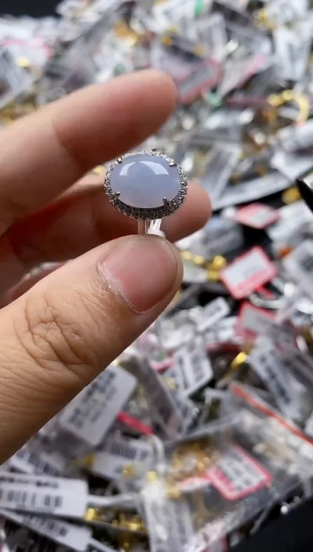 翡翠戒指银S925镶嵌101010     2