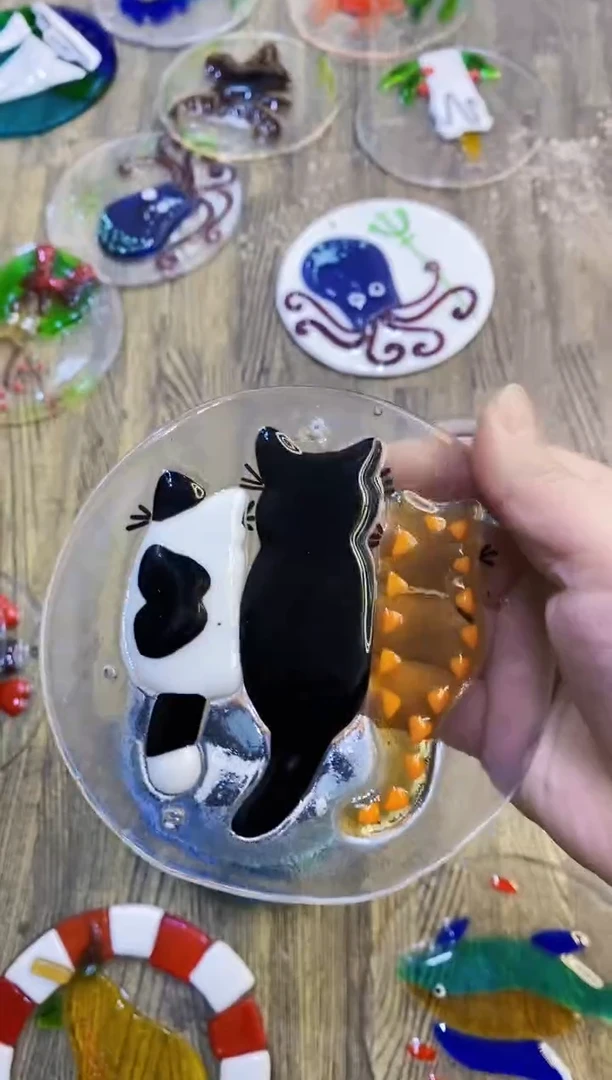 【闪购商品】琉璃手工艺品猫片片