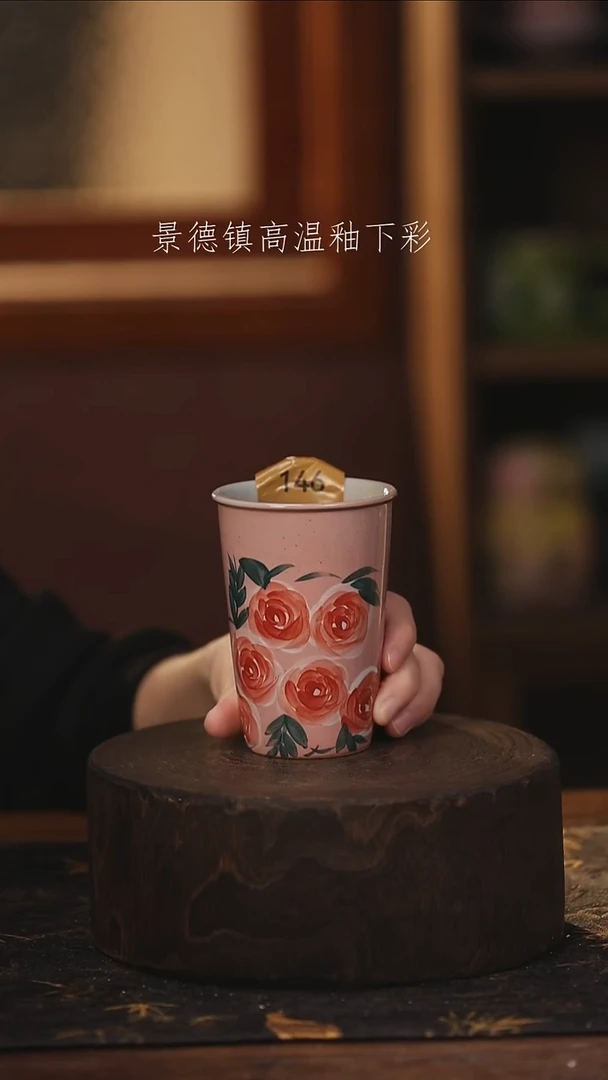 陶瓷景德镇高温釉下手绘陶瓷@L146@