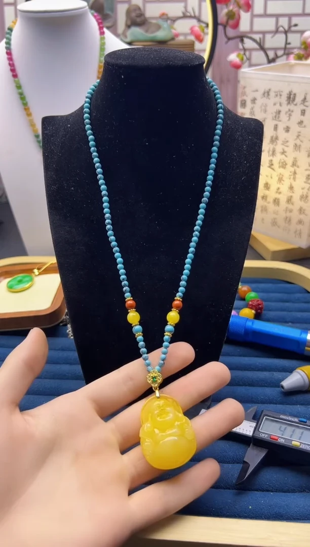 【闪购商品】蜜蜡颈饰14K金镶嵌X148