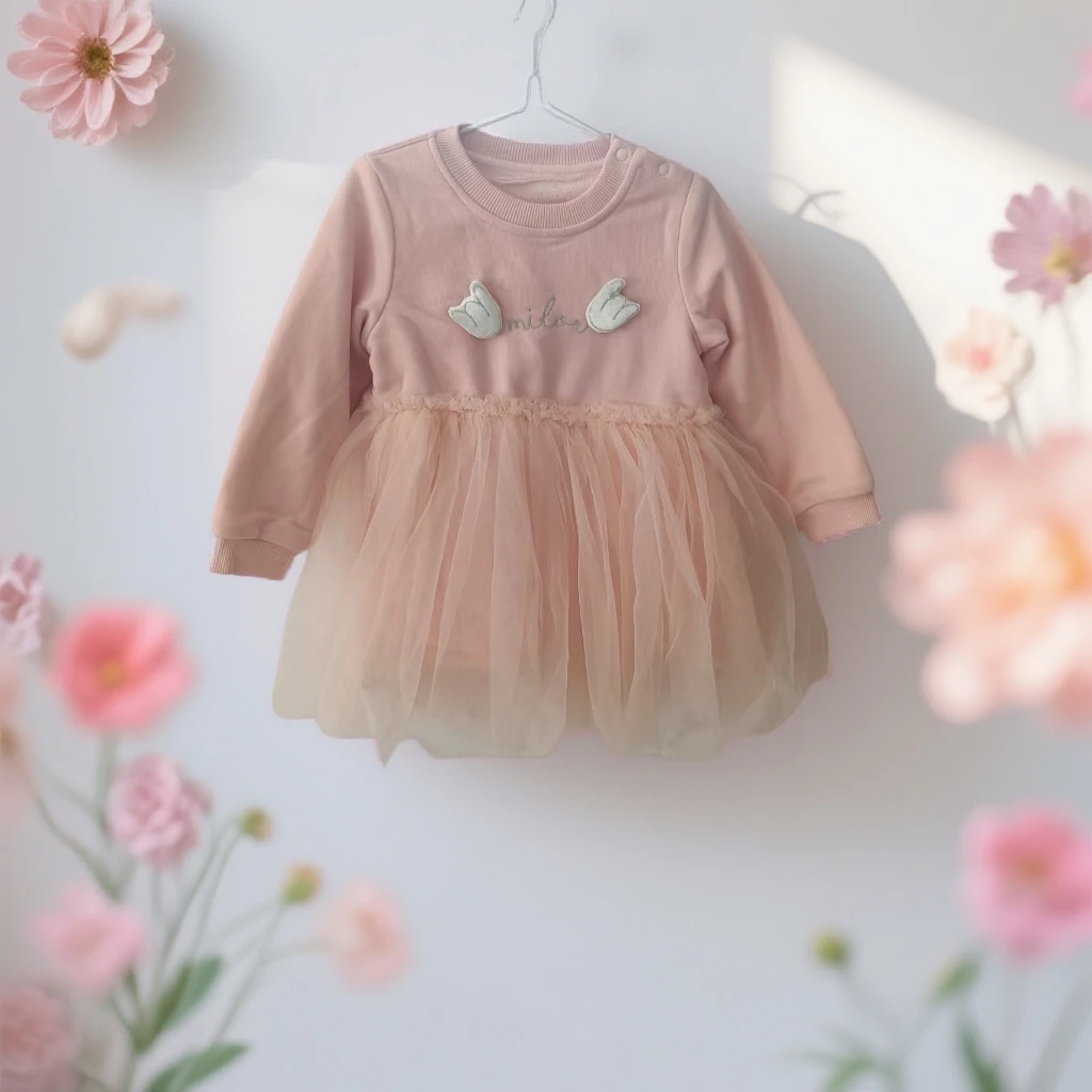 米乐熊长袖连衣裙