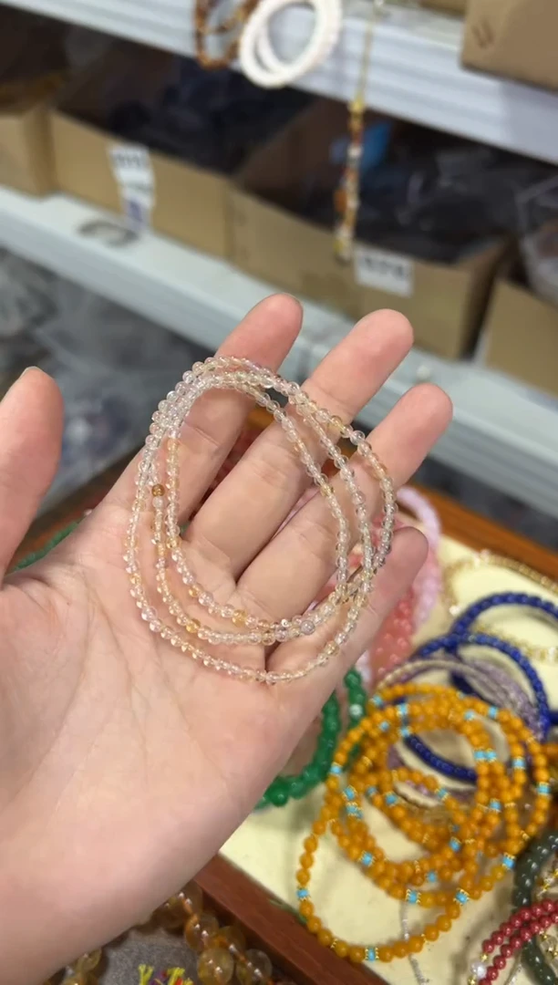 【闪购商品】水晶手链未镶嵌紫黄晶小米珠多圈手链[1756]