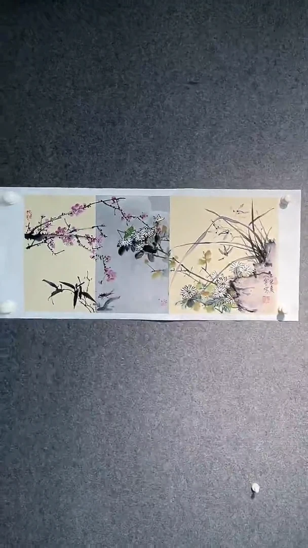 国画李小宁老师开四