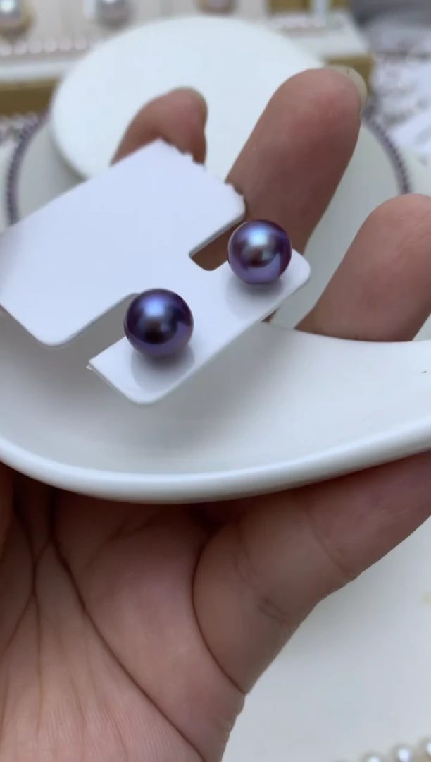 银S925镶嵌耳饰淡水珍珠w61 多样性发其一