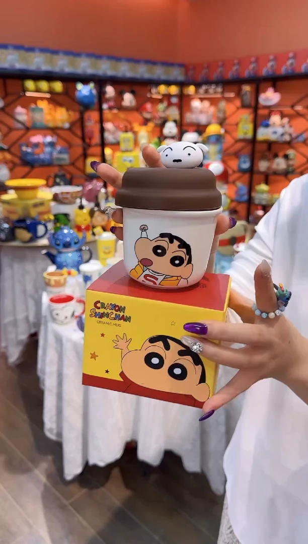 瓷片@@蜡笔小新小白陶瓷手握杯