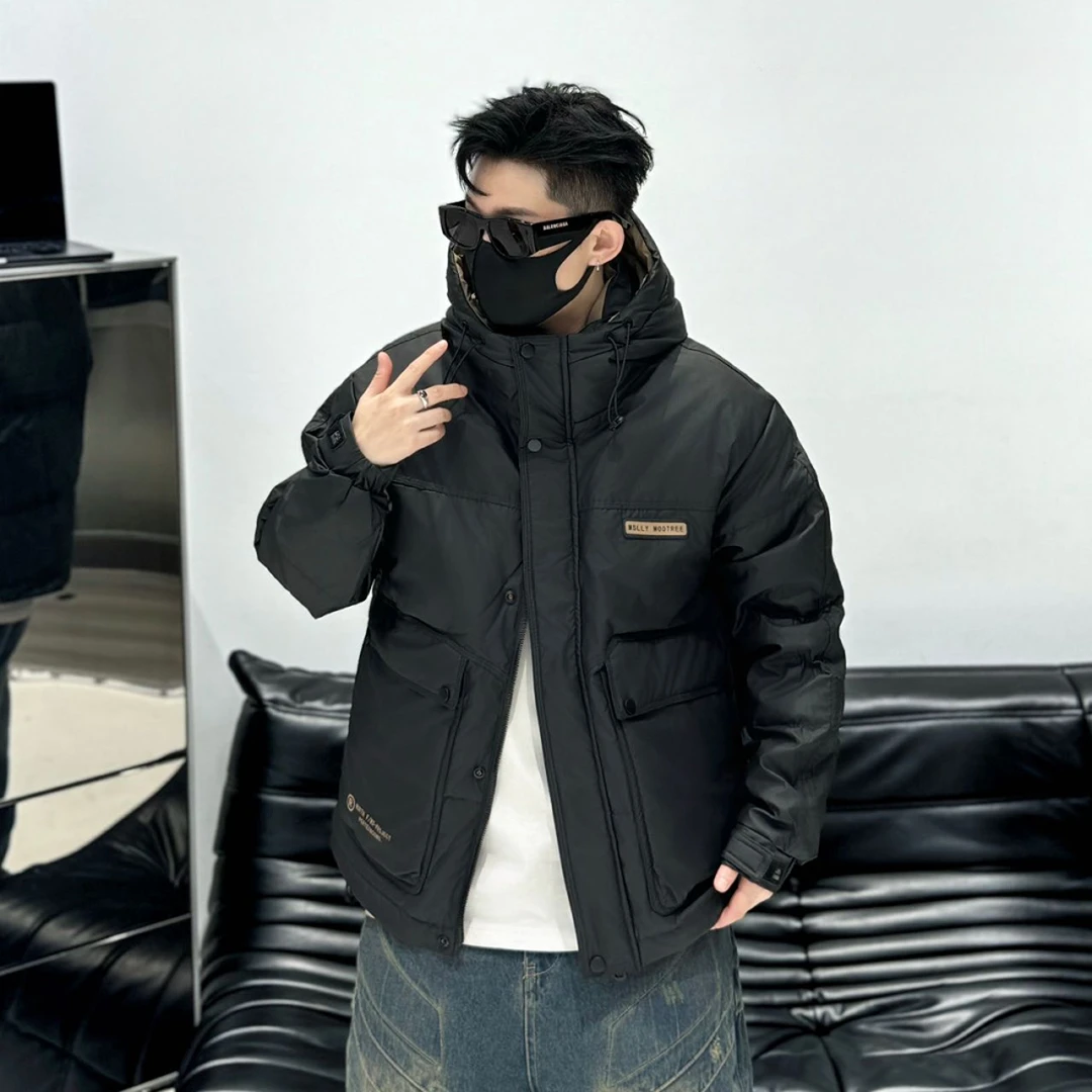 【馥郁玫瑰连帽三防羽绒服】冬季新款工装短款潮流加厚外套9205