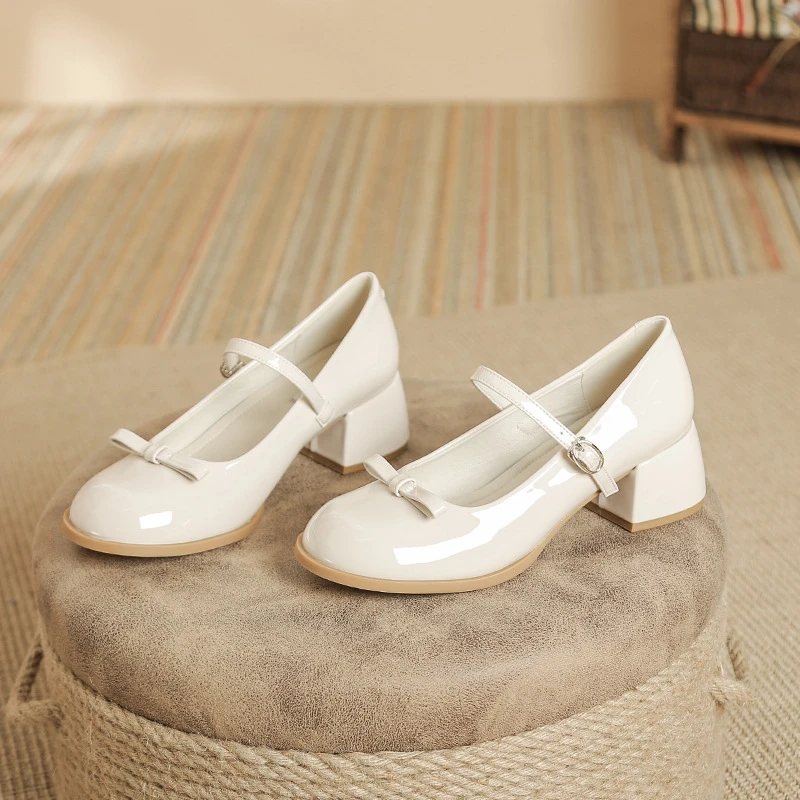 法式高跟漆皮玛丽珍鞋2025年新款小众高级感配裙子小皮鞋百搭舒适