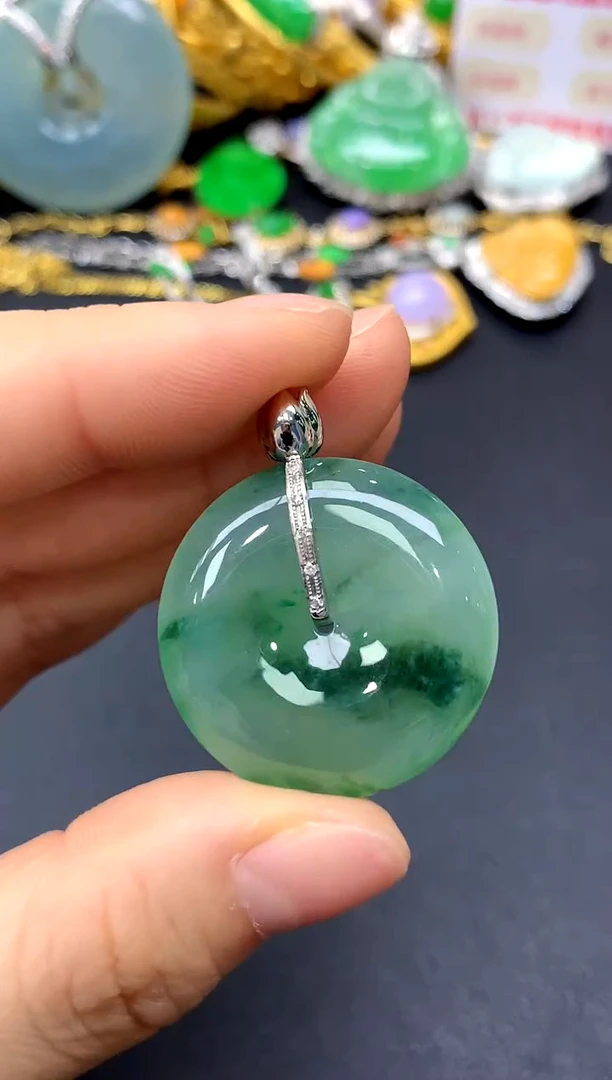 颈饰18K金镶嵌翡翠199-中国好珍宝