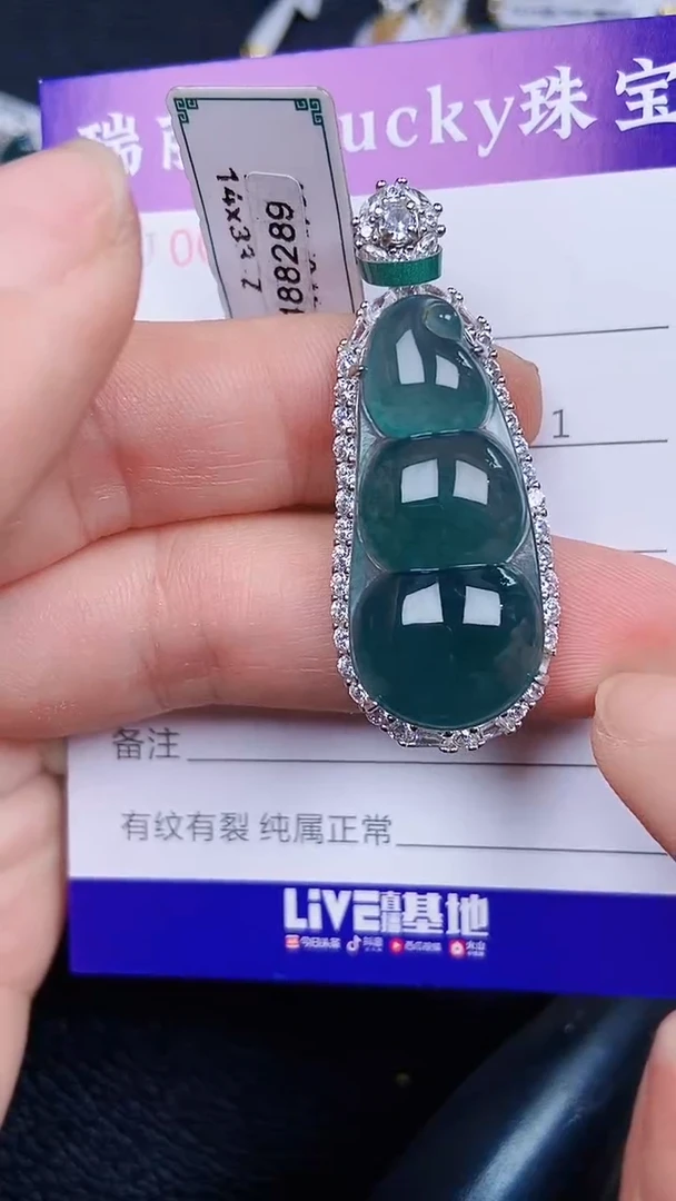 颈饰银S925镶嵌翡翠01411