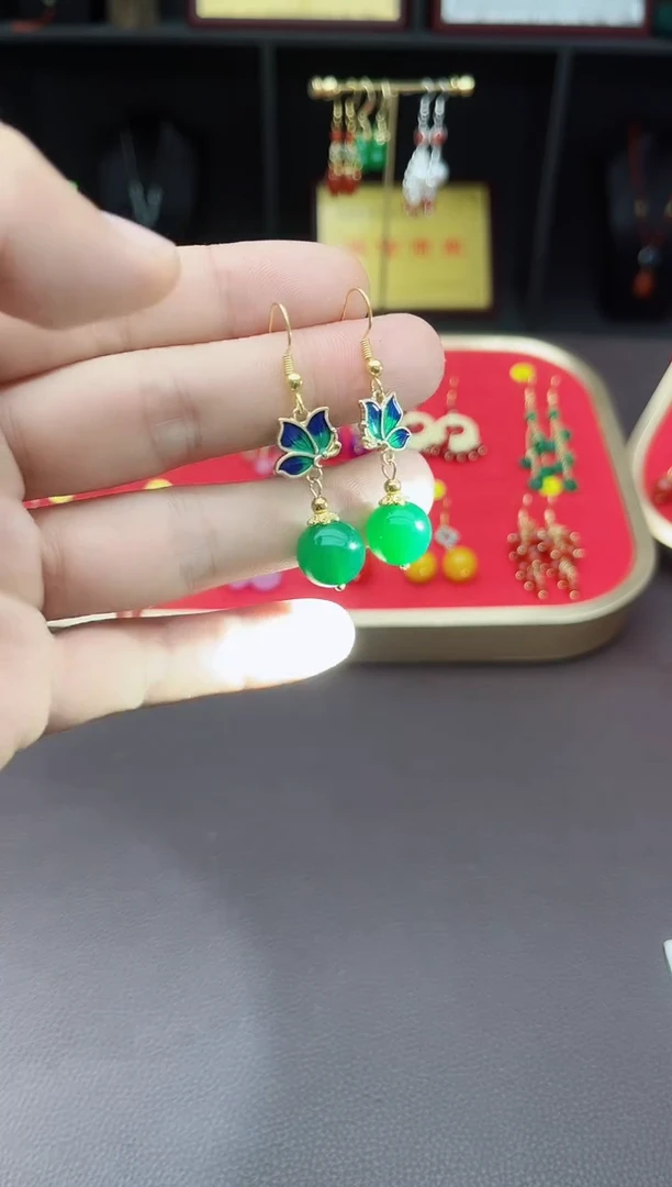 【闪购商品】玛瑙/玉髓耳钉银S925镶嵌337000