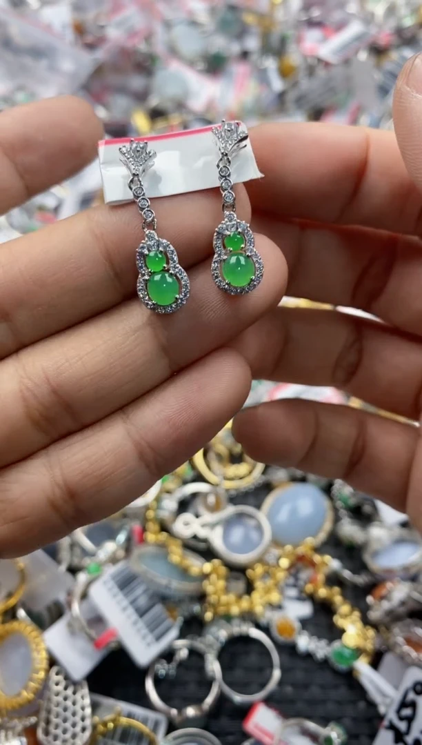 银S925镶嵌戒指翡翠10             1