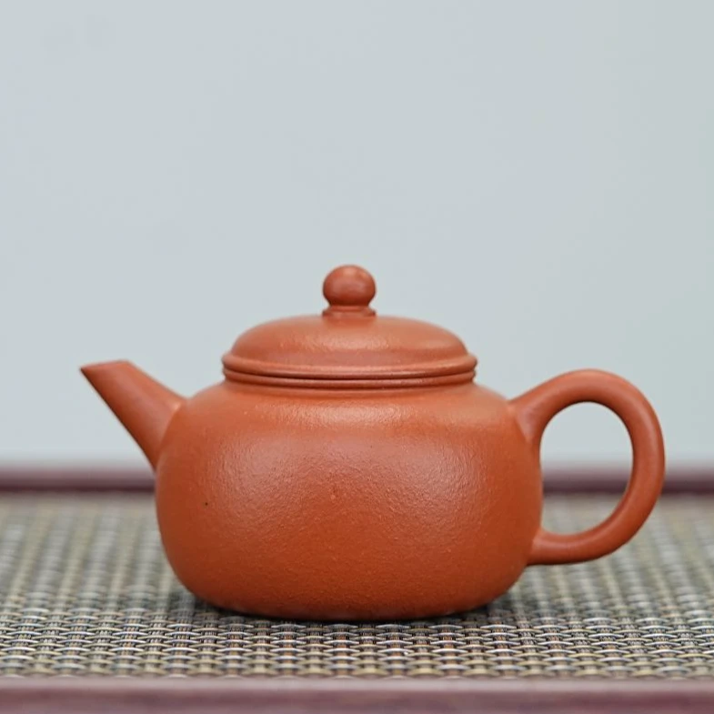 宜兴原矿紫砂壶 龙山朱砂 全手工 匏尊水平壶 小容量 紫砂壶