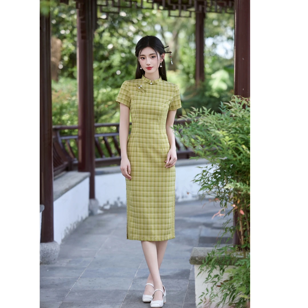 青未了【夕颜】25夏季新款TR棉气质新中式国风改良日常旗袍 衣长110