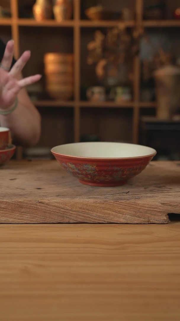 敦煌系列的8英寸螺纹面碗