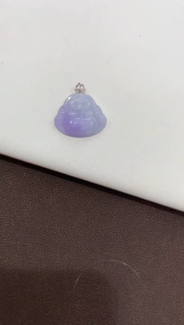 翡翠18K金镶嵌吊坠(赠链)天然缅甸a货翡翠
