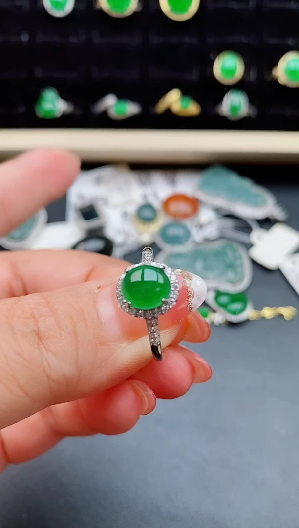 【闪购商品】翡翠戒指银S925镶嵌212121