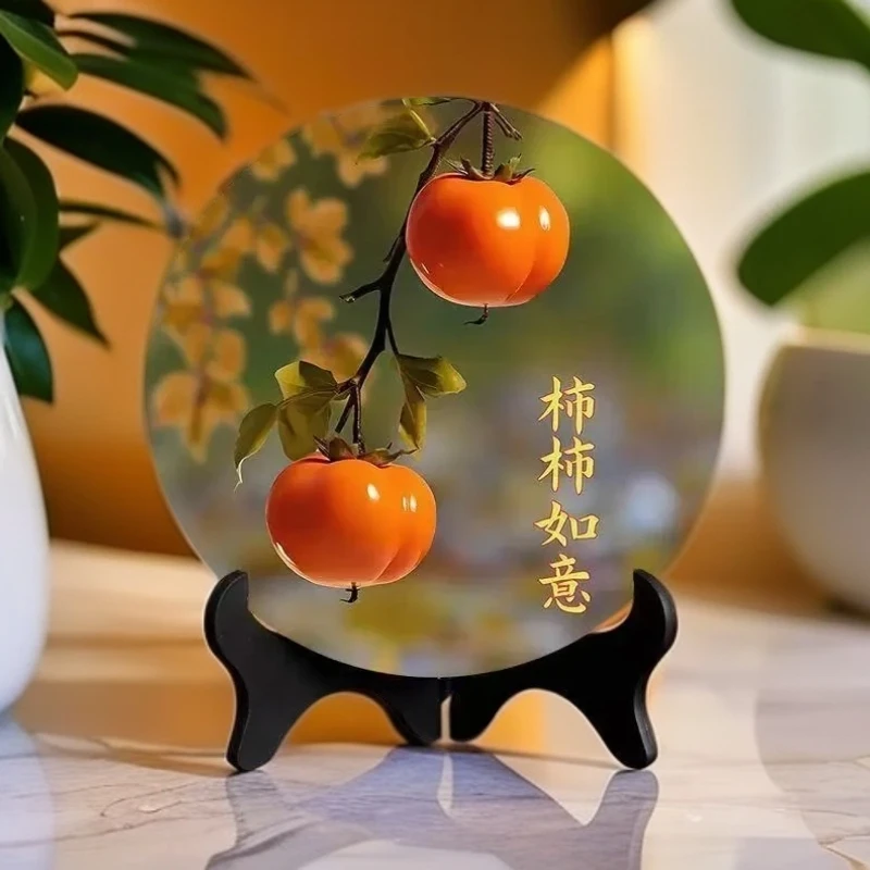 新款圆盘摆件玄关柜成品客厅摆件财源滚滚摆件现代装饰画八方来财