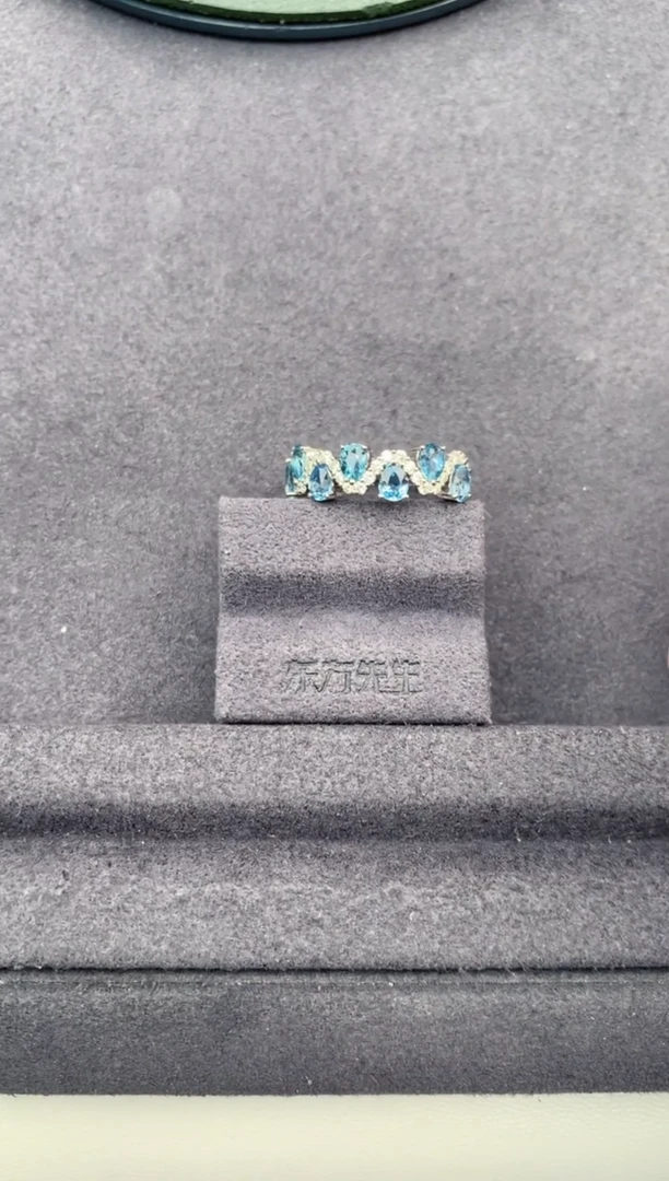 18K金镶嵌戒指海蓝宝石1.1ct海蓝宝定制   FD