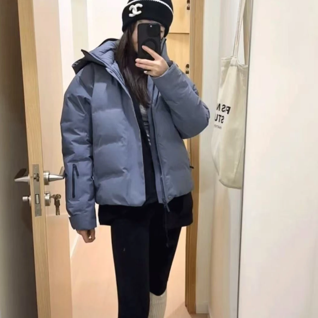 AG户外女款鹅绒加厚牙胶短款户外冬季保暖外套防风防水滑雪服