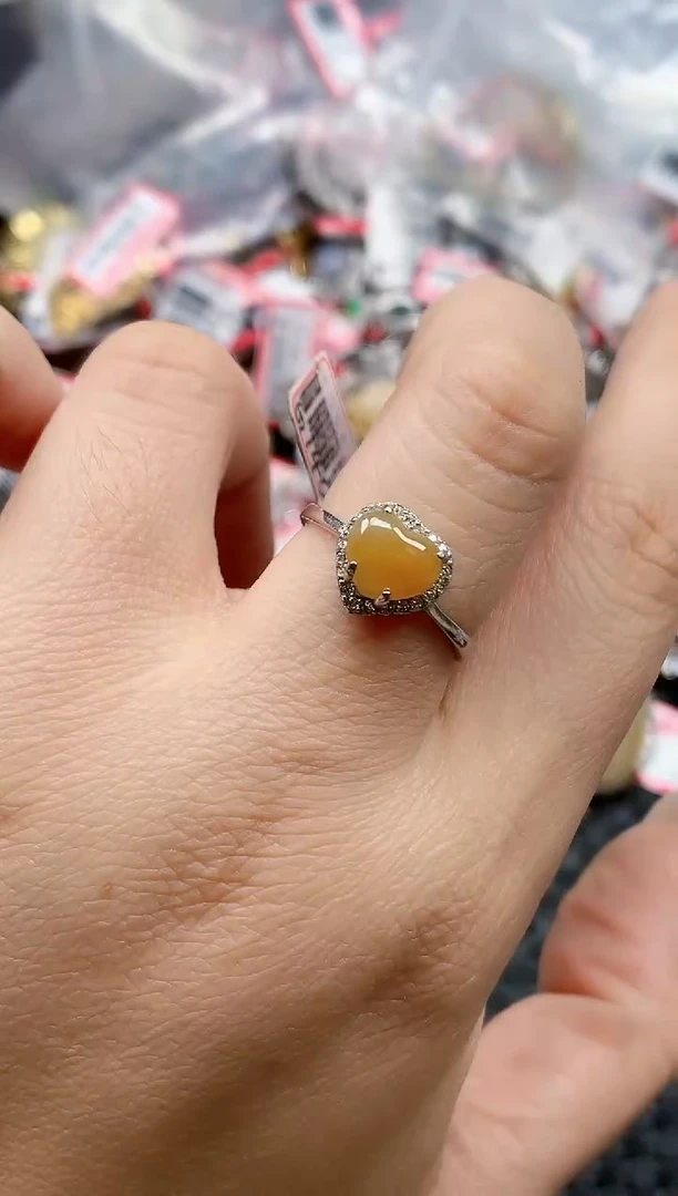 银S925镶嵌戒指翡翠天然A货缅甸翡翠