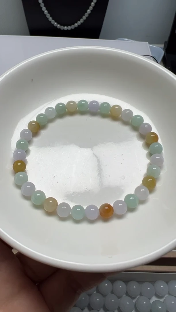 散珠翡翠纯天然缅甸A货翡翠卡5.8，30颗