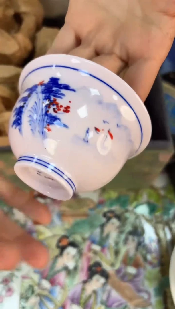 摆件瓷景德镇压手杯