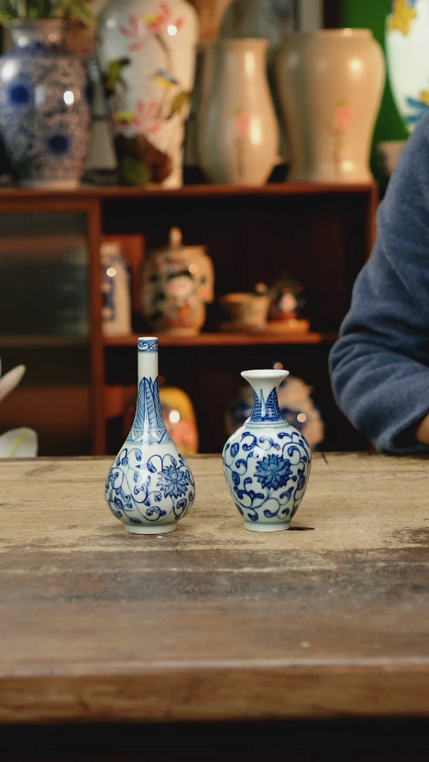 瓷片 景德镇纯手工釉下彩精品花瓶