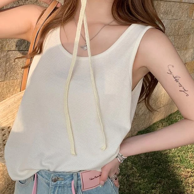 吊带背心女夏季外穿西装内搭打底2025新款白色无袖宽松遮副乳上衣